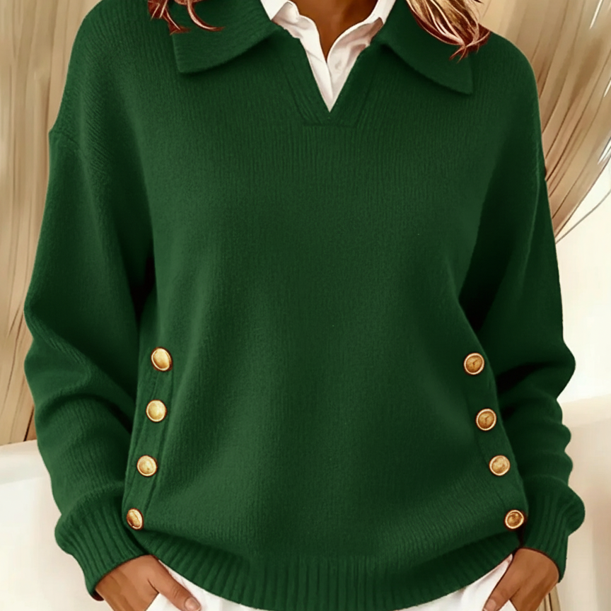 Hannelore | Weicher Strickpullover mit Kragen