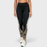Pantalon de training taille haute avec motif léopard