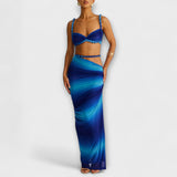 Jane - Duo de Crop Top à Tresses en Dégradé Chic et Jupe Overskirt