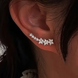 Boucles d'oreilles florales en strass luxueuses