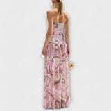 Tatum - Robe maxi sans épaules en pastel époustouflante