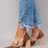 Selveta - Wildleder-Sandalen mit Leopardenmuster und stabilem Absatz