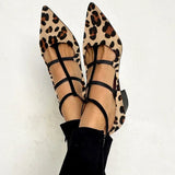 Ludovica - Ballerinas mit Animal-Print und zarten Riemen