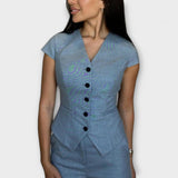 Ivy - Ensemble élégant avec top à col en V et pantalon