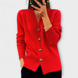 Marij – Pull pour femmes avec décolleté en V au look vintage