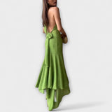 Elodie - Robe maxi asymétrique chic