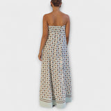 Hasel - Robe maxi géométrique unique à épaules dénudées