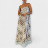 Hasel - Robe maxi géométrique unique à épaules dénudées
