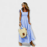 Suri - Robe maxi avec volants à carreaux froncés