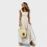 Suri - Robe maxi avec volants à carreaux froncés