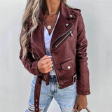 Annegret | Kurze Bikerjacke in Schwarz