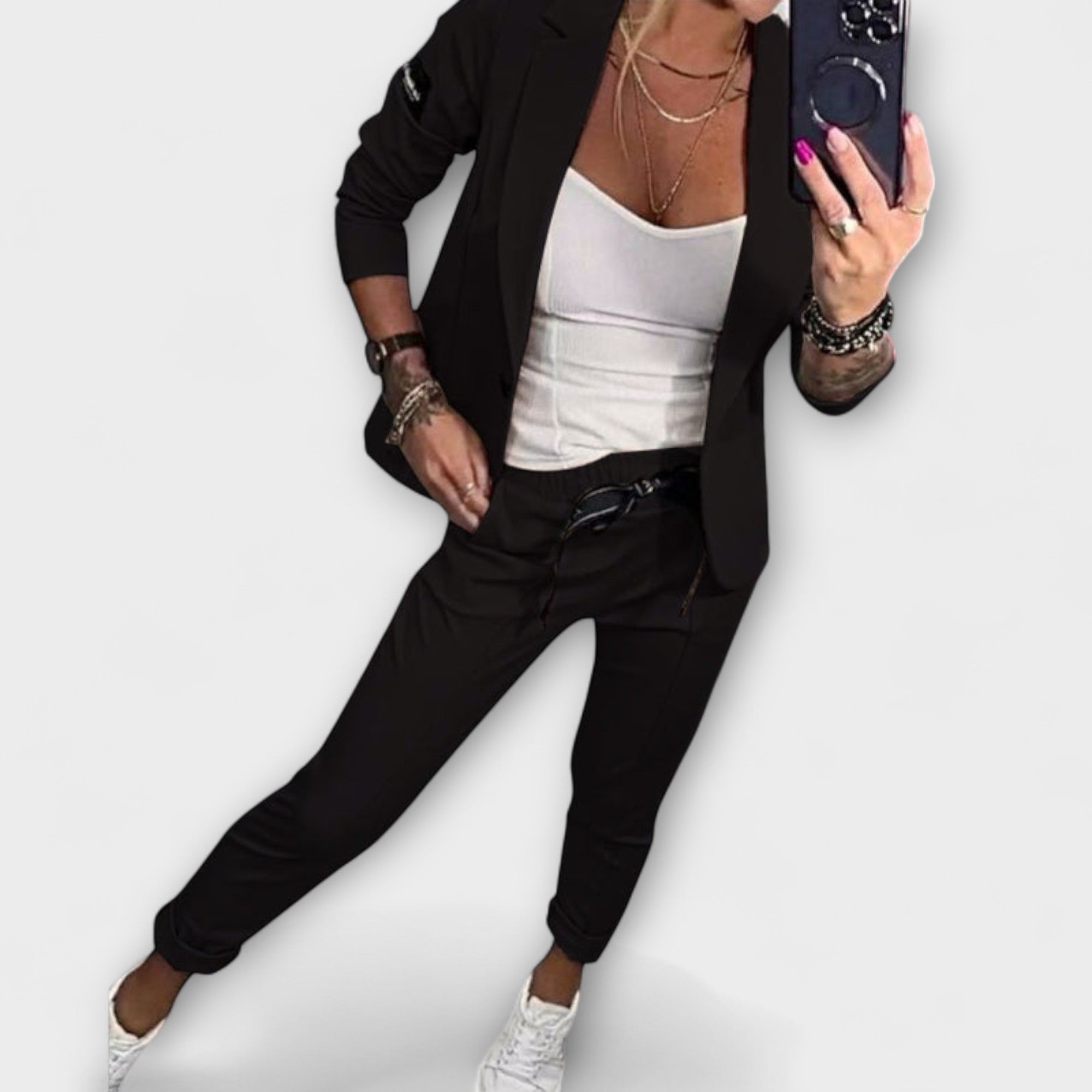 Malou - Ensemble coordonné de top, veste et pantalon