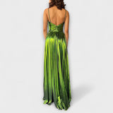 Robe maxi en tissu métallisé