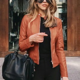 Elke | Kurze Lederjacke mit Stehkragen Jacke