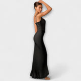 Bella - Robe corset en satin à volants