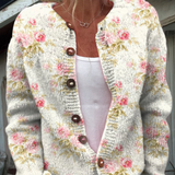 Petra | Strickjacke mit Blumenmuster