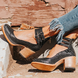 Ginevra - Hochhackige Schuhe mit mehreren Riemen und dicker Sohle