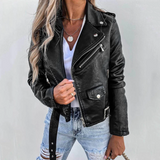 Annegret | Kurze Bikerjacke in Schwarz