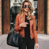 Rita | Schmale Jacke aus Lederimitat