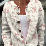 Angelika | Strickcardigan mit Rosenmuster