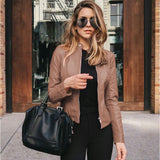 Rita | Schmale Jacke aus Lederimitat