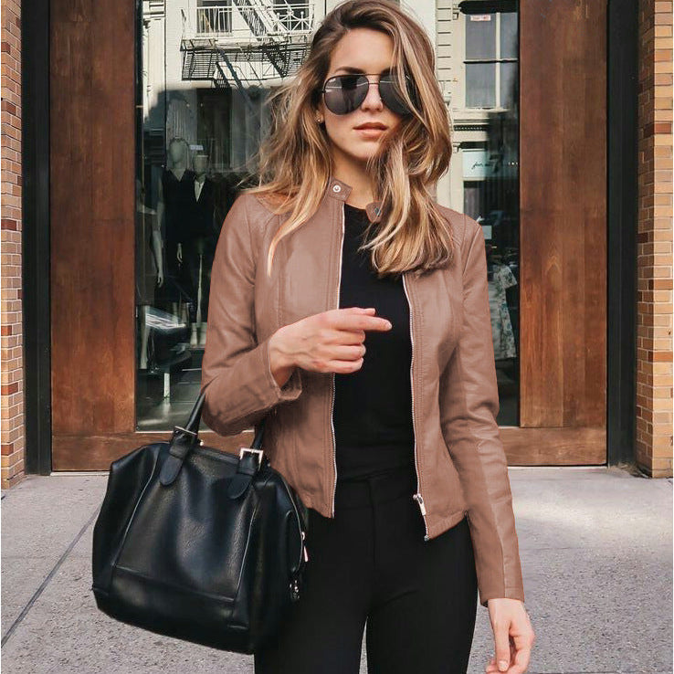 Rita | Schmale Jacke aus Lederimitat