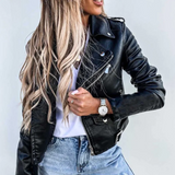 Annegret | Kurze Bikerjacke in Schwarz