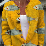 Dagmar | Strickjacke mit Fischmotiv