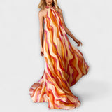Rumi - Robe maxi tressée chic avec motif ondulé