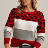 Marlene | Leopardenmuster Farbblock Pullover