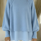 Anneliese | Grober Strickpullover im Lagen-Look