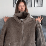 Ute | Oversize-Teddyjacke mit Stehkragen