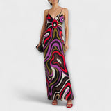 Daphne - Robe Maxi en Imprimé Marbre