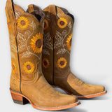 Marlene | Sonnenblumen-Stickerei Stiefel