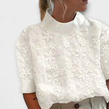Anita - Blouse avec col montant brodé simple