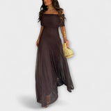 Meadow - Toledo Robe Maxi Mesh à Une Épaule