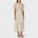 Mira - Robe Maxi en Organza Tissé et Creux