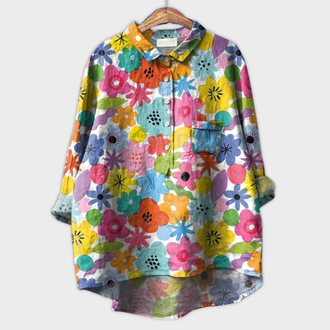 Magdalena - Blouse pour femmes faite main avec design floral