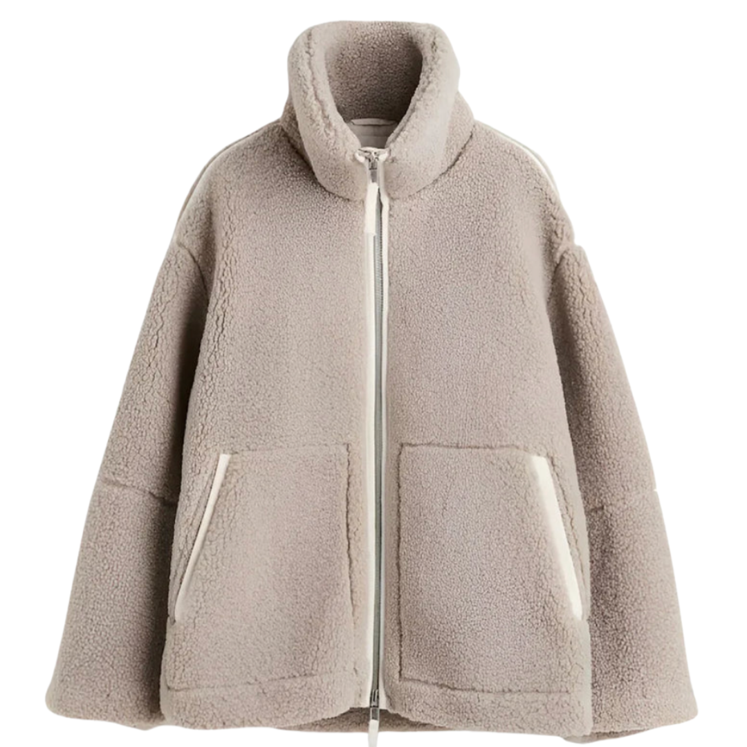 Silke | Weiche Teddyjacke mit Reißverschluss