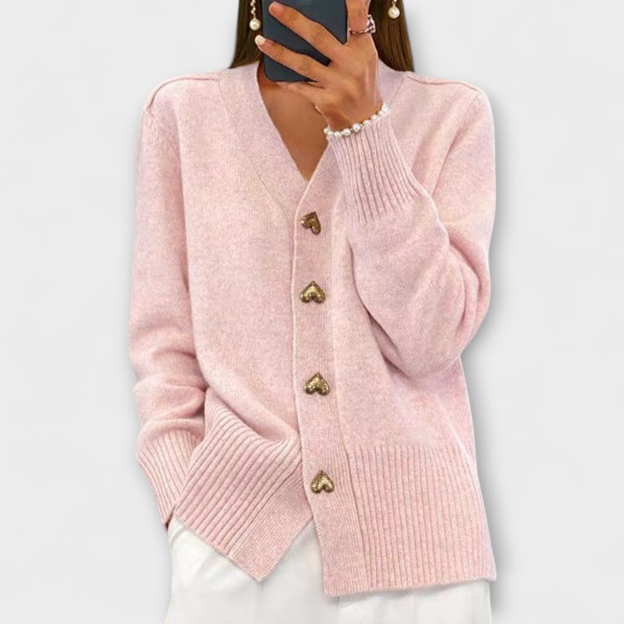 Marij – Pull pour femmes avec décolleté en V au look vintage