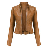 Sieglinde | Kurze Bikerjacke aus Kunstleder Jacke