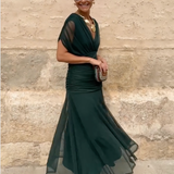 Luisa | Elegantes langes Partykleid mit V-Ausschnitt