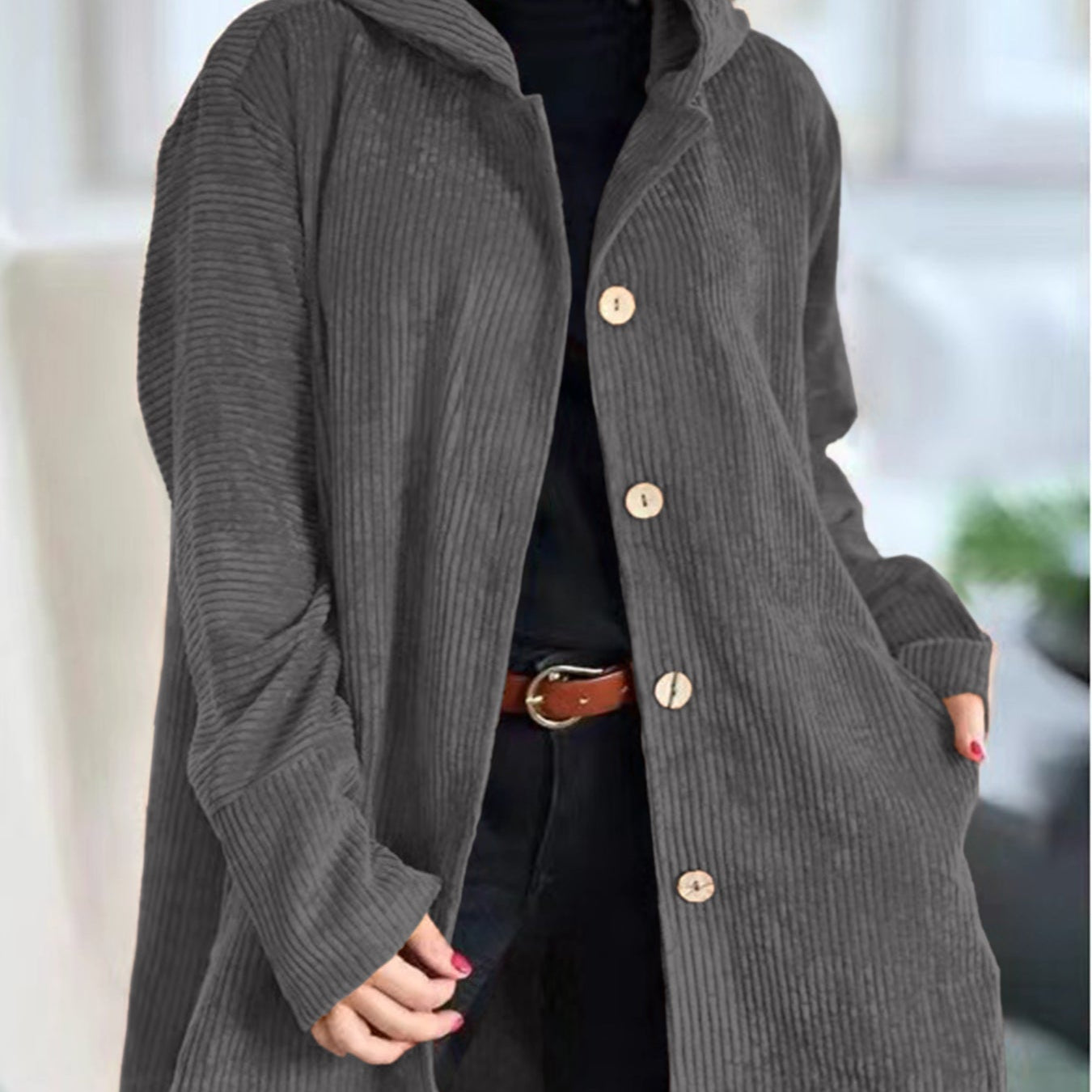 Cordia | Gemütliche Cordjacke mit Kapuze