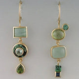 Boucles d'oreilles Drop Grüne Rétro
