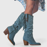 Sieglinde | Wildleder-Stiefel mit Fransen