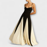 Ember - Élégance Classique Robe Maxi A-Ligne avec Panneaux en Tulle