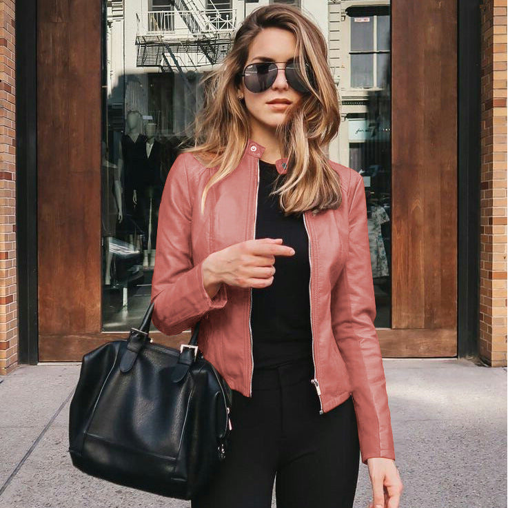 Rita | Schmale Jacke aus Lederimitat