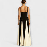 Ember - Élégance Classique Robe Maxi A-Ligne avec Panneaux en Tulle