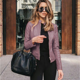 Rita | Schmale Jacke aus Lederimitat