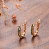 Boucles d'oreilles vertes élégantes